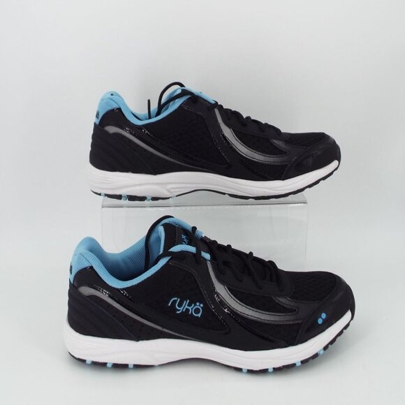 Ryka Dash 3 Black and Blue Comfort Walking Shoes Size 7W Wide Width NEW - Picture 2 of 13